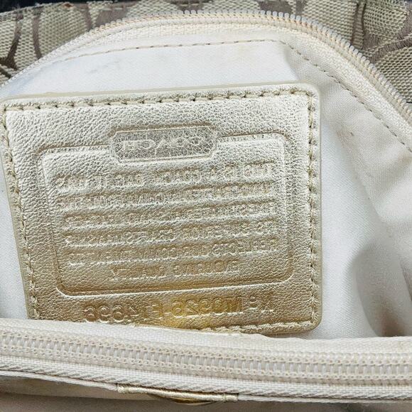 COACH Women's Brown Penelope Signature Leather Duffle Hobo Shoulder Handbag - Picture 7 of 11